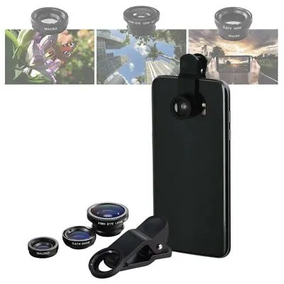 £8.49 • Buy Hama 3 In 1 Mobile Smartphone Tablet Camera Lens Kit Fish Eye Wide Angle Macro