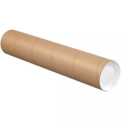 Kraft Mailing Tubes With Caps 4  X 18  Pack Of 15 For Shipping Storing Mail • $75.99