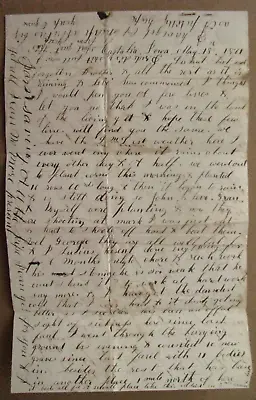 Iowa Civil War Solder Letter Killed At Pea Ridge Arkansas • $155