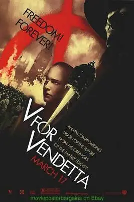 $28.15 • Buy V FOR VENDETTA  MOVIE POSTER 27x40 ORIGINAL WILD POSTING ADVANCE NATALIE PORTMAN