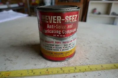 Vintage Empty Lb Size Never Seez Lubricant Oil Can Lot 23-79 • $7