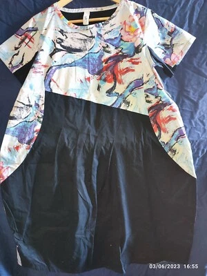 £24 • Buy 158C Italy Stunning Colourful Abstract Pocket Dress Free Size