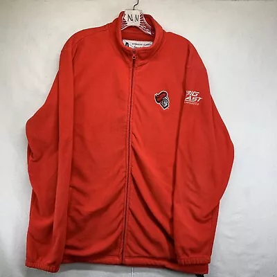 Vintage Rutgers University Team Issued Full Zip Sweatshirt Mens Size Large Red • $18.99