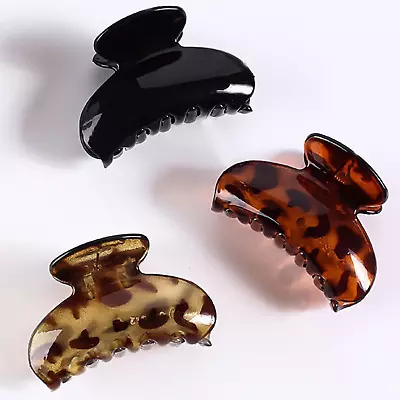 3 Pack Medium Hair Claw Clips 2.7″ Small Hair Catch Barrette Jaw Grips Plastic N • £8.38