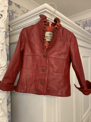 £12 • Buy Baby Girls Vera Pelle Italian Leather Jacket Age 3-4 Beautiful Unworn So Unique