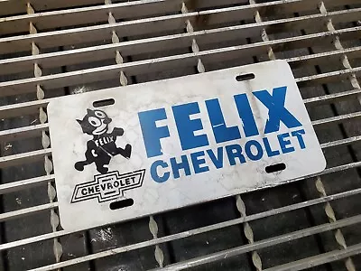 Felix Chevrolet Tag Painted Speed Shop Sign Vintage Antiqued Look VTG • $30