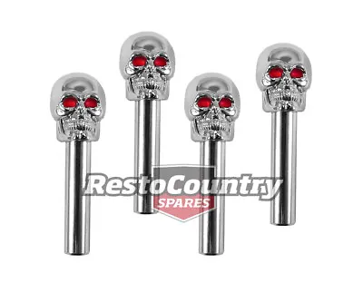 Universal Skull Door Lock Knob Set 4 RED EYES Ford Holden Hot Rat Rod • $19.90