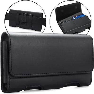 NEM Extra Large Cell Phone Belt Clip Leather Holster Carrying Pouch Case Cover • $9.98