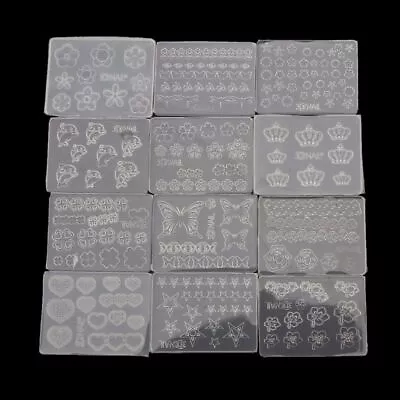 12Pcs Mini Nail Art Silicone Mold Leaves Flower Animals Template Resin Molds Kit • $5.92