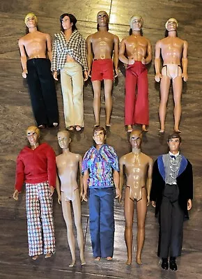 Vintage Barbie Ken Doll Lot 10 Painted Hair Mod Superstar Malibu 60s 70s 80s TLC • $49.99