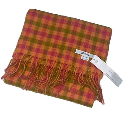 Johnstons Of Elgin 100% Lambswool Striped Rectangular Reversible Scarf • £12.20