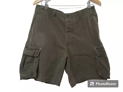 Sz 32 J CREW Cargo Shorts Mens Green 9  Inseam BUTTONS 100% Cotton • $13.86