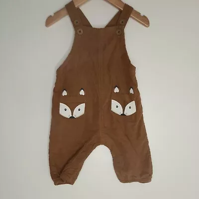New Baby Boden Cord Dungarees Fox 0-3m Boys Label Cut Out • £9.99