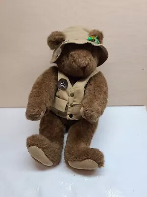 VTG Vermont Teddy Bear Company Plush Brown Fisherman Bear 16  USA 1992 • $35.99