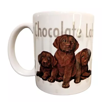 Chocolate Lab Triplets Puppies Coffee Mug Teacup 3.75  Dog Lover Ellay 1994 VTG • $9.99