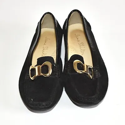 Size UK 4.5 Jane Shilton Buckled Suede Shoes / Loafers - Black Slip On • £24.99