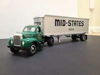 First Gear 1960 Model B-61 Mack - Mid -States Diecast 1/34 Scale Truck & Trailer • $35