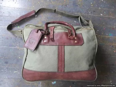 Orvis Gokey Duffel Bag Heavy Canvas & Genuine Leather Satchel Bag Vintage - USA • $99