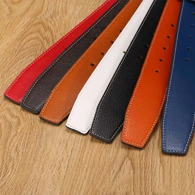 H Belt Replacement Belt Straps Genuine Leather No Buckle Reversible Men's Strap  • £11.99