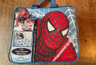 NEW Marvel Spiderman Twin  Size Sheet Set -3 Piece Kid’s Bedding Cotton Flannel • $29.95