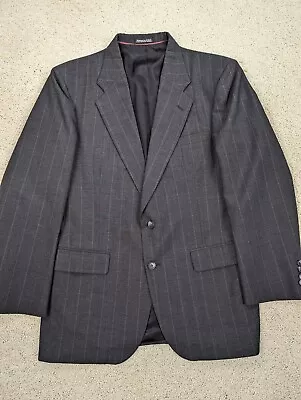 VINTAGE Sport Coat Mens 40R Gray Pinstripe Wool Blazer Suit Jacket 2 Button USA • $29.94