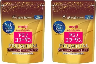 Meiji Amino Collagen Powder Premium 196g | For 28-days [2-PACKS SET] Japan • $82.88