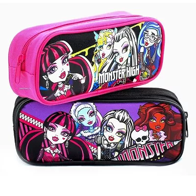 Monster High  Pink/Black Pencil Case Pouch Bag Zipper Pen Stationary School  • $15