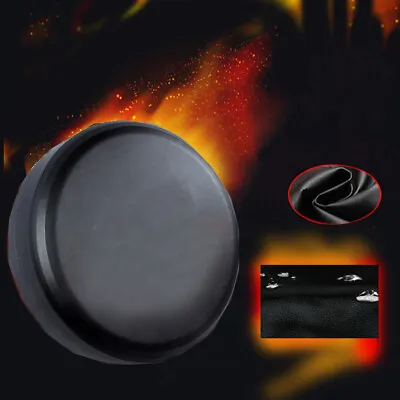 Black LEATHER GRAIN VINYL SPARE TYRE WHEEL TIRE COVER FOR ALL CAR 31X10.5R15  • $16.89