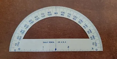 Vintage EAGLE PENCIL Co USA Steel Metal Protractor DRAFTING • $4.99