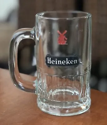 Heineken Beer Stein Mug - Heavy Thick Clear Glass Holland Windmill 6 Oz. Vintage • $5.99