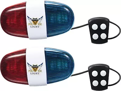 2 Pcs Bike Bicycle Super-Loud Police Sound Lights Siren Horn Bell LED Light • $26.99