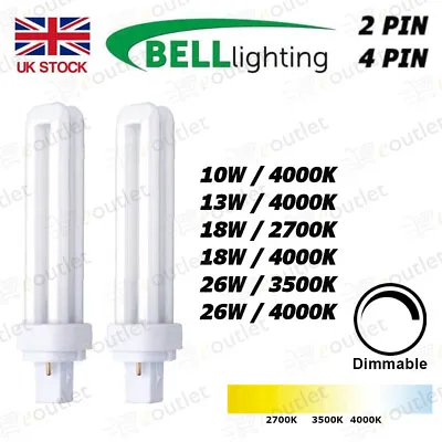 Bell BLD Double Turn G24d-1/G24q-2/G24d-3 CFL Compact Fluorescent Light Bulb • £6.89