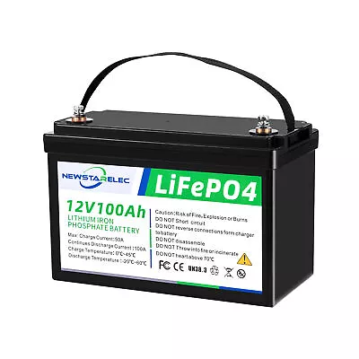 12V 100Ah Lithium Iron Battery LiFePO4 Rechargeable Deep Cycle RV Camping • $349.99