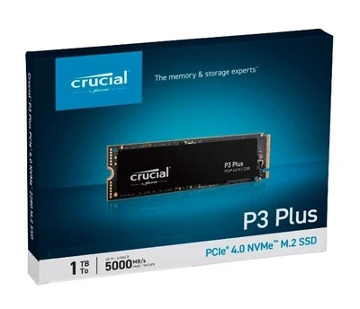 £46.95 • Buy Crucial P3 Plus 1TB SSD M.2 2280 PCIe 4.0 X4 NVMe Solid State Drive New + Boxed