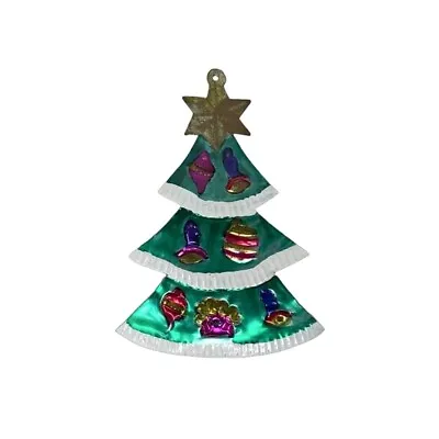 Rustic & Vintage Mexican Tin Folk Art Christmas Tree Tin Ornament X-Mas Home • $9.95