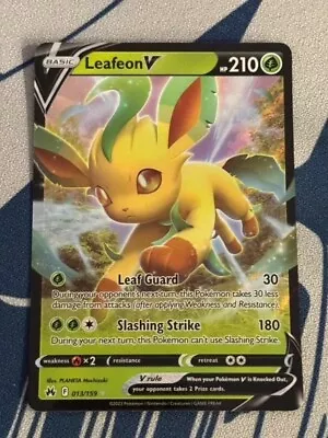 Pokémon TCG Leafeon V Crown Zenith 013/159 Holo Ultra Rare • $1.50