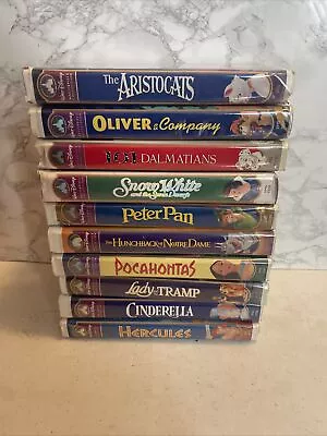 Vintage Lot Of 10 Disney Masterpiece Collection VHS Tapes Tested & Working • $19.99