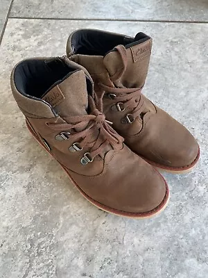 £18 • Buy Clarks Ladies Kids Leather GoreTex Ankle Boots Size UK 3F Brown Unisex Walking