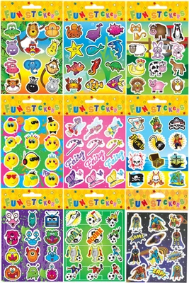 £0.99 • Buy 6 Stickers Sheets - 72 Stickers - 26 Designs - Party Bag Filler Pinata Toy Kids
