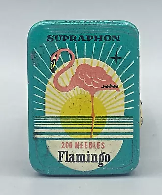 Nice Art Deco FLAMINGO  Needles Gramophone Needle Tin - Nadeldose • $39