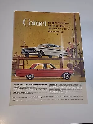 Lincoln Mercury Ford Comet Print Ad 1960 Vintage 10x14 • $7.99
