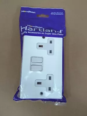 Hamilton Hartland 7MWSS2WH-W 2 Gang Matt White Socket  • £13