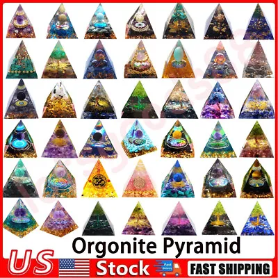 USA Amethyst Crystal Sphere Orgonite Pyramid Obsidian Chakra Energy Orgone Stone • $8.19