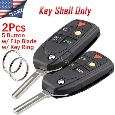 2 For Volvo XC90 Flip Car Key Fob Case Shell 2003 2004 2005 2006 2007 2008 2009 • $14.75