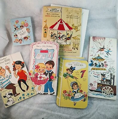Vintage Birthday Cards Featuring Children 6 Total  • $2.50