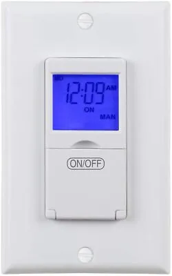 BN-LINK 7 Day Programmable In-Wall Timer Switch Digital With Blue Light 3 Way • $17.99