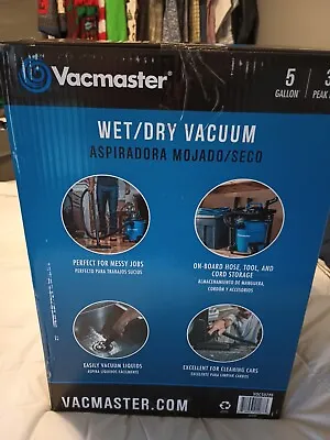 Vacmaster 5-Gallon 3-Peak HP Wet/Dry Vacuum Blue & Black  • $18