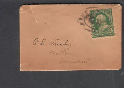 1c Franklin Cover New York Oval Cancel To C S Frisby Milton Vermont • $4