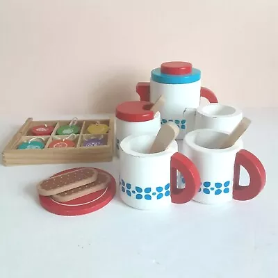 Melissa & Doug Wooden Steep & Serve Tea Set Pretend Play Kitchen Set USED • £12