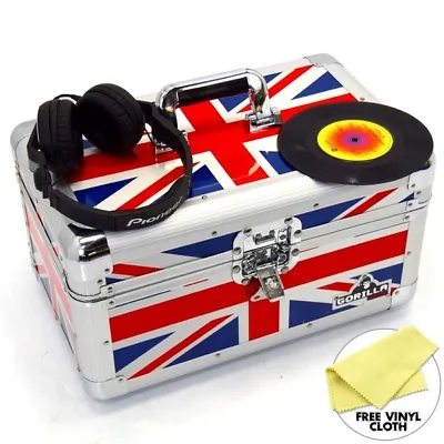 Gorilla 7  Singles Vinyl Record Carry Case Storage Box (Union Jack) • £49.95